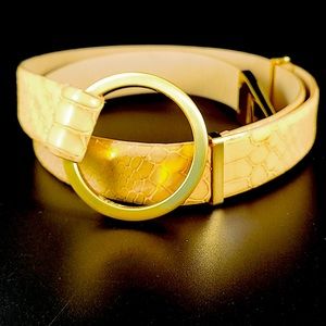 WCM New York Adjustable Embossed Leather Belt